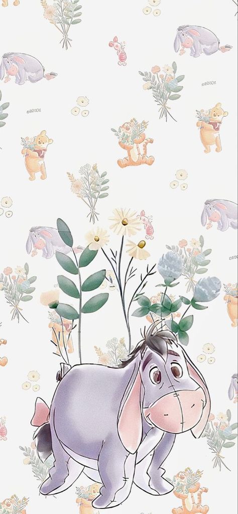 Eeyore And Pooh Wallpaper, Vintage Winnie The Pooh Wallpaper, Eeyore Wallpaper Aesthetic, Winnie The Pooh Wallpaper Aesthetic, Wallpaper Pooh, Winnie The Pooh Background, Winnie The Pooh Characters, Eeyore Pictures, Disney Characters Wallpaper