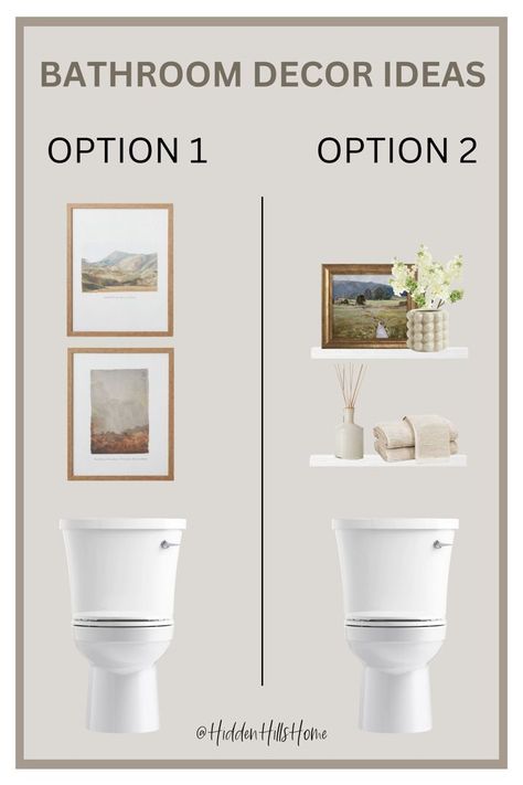 Bathroom Decor Ideas for above the Toilet Bathroom Floating Shelf Above Toilet, Toilet Nook Ideas, Decorate Above Toilet, Powderoom Ideas, Back Of Toilet Decor Ideas, Above The Toilet Decor, Above Toilet Ideas, Over Toilet Decor, Above Toilet Shelf