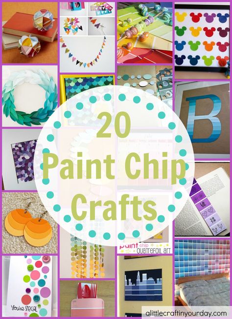 20 Paint Chip Crafts - A Little Craft In Your Day Paint Chips Diy, Paint Samples Crafts, Paint Chip Cards, Paint Sample Cards, Paint Chip Crafts, Paint Chip Art, Diy Paint Projects, Chip Art, Paint Chip