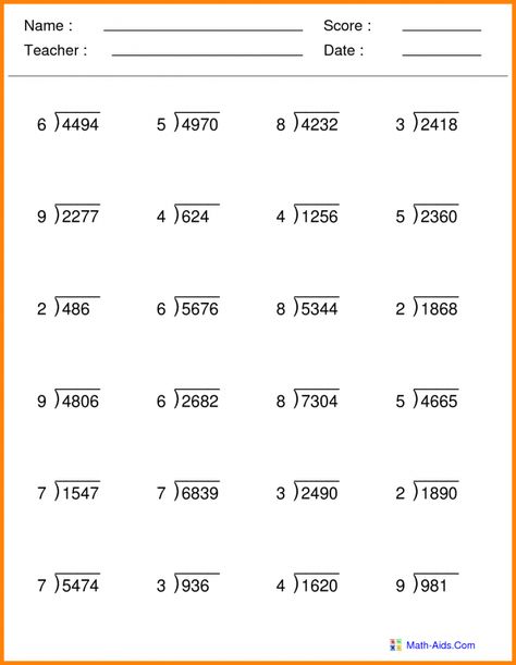 Division Worksheets Grade 3, Division Worksheets Grade 5, Grade 5 Math Worksheets, Multiplication And Division Worksheets, Math Division Worksheets, Long Division Worksheets, 5th Grade Worksheets, Division Practice, Free Printable Math Worksheets