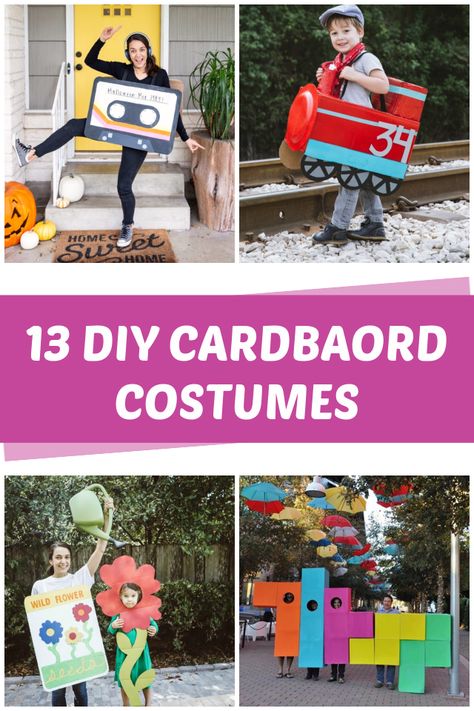 13 DIY Cardboard Costumes - C.R.A.F.T. Diy Cardboard Costumes, Cardboard Box Costume, Cardboard Costumes, Inexpensive Halloween Costumes, Boxing Halloween Costume, Original Halloween Costumes, Foam Costume, Cardboard Costume, Box Costumes