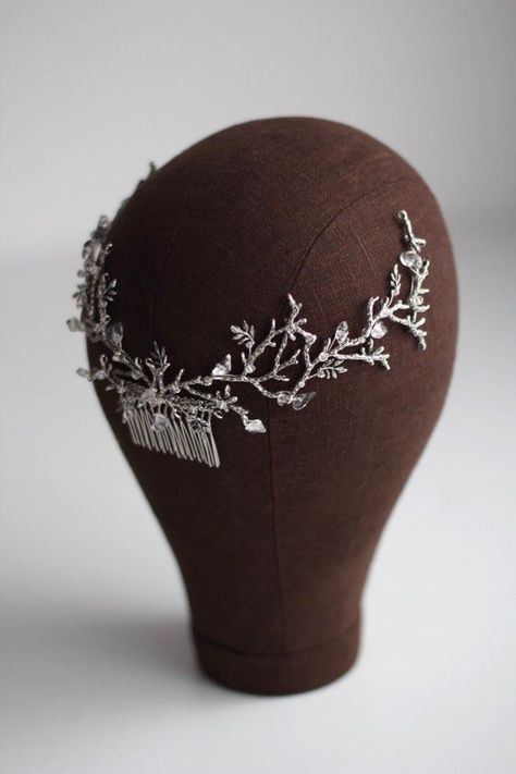 Forest hair piece Bridal rhinestone headpiece Crystal hair comb Boho hair piece Wedding Quartz Headpiece, Bridal Rhinestone Headpiece, Boho Hair Piece, Wedding Circlet, Elven Circlet, Boho Bridal Hair, Party Prep, Hair Piece Wedding, Rhinestone Headpiece