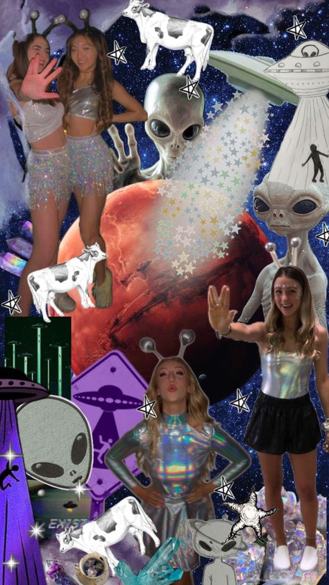 Revamped an old post! Alien halloween costume collage! #halloween #halloweencostume #alien #space #galaxy #collageart #fyp Alien Halloween Costumes, Space Alien Costume, Alien Halloween Costume, Alien Halloween, Alien Costume, Space Aliens, Space Galaxy, Halloween 2, Disco Party