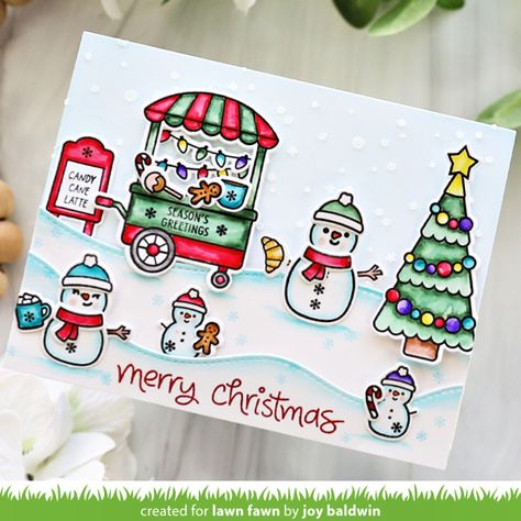 Holiday Video, Lawn Fawn Blog, Lawn Fawn Stamps, Lawn Fawn Cards, Christmas Card Inspiration, Merry Christmas Greetings, Gift Of Time, Winter Cards, Lawn Fawn