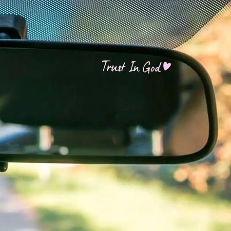 Letter & Heart Pattern Car Rearview Mirror Sticker for Fall, 2 Counts Self-adhesive Car Mirror Decal, Car Exterior Decoration Accessories, Men Gifts Rear View Mirror Stickers, Christian Car Stickers, Driving Affirmations, Car Mirror Decals, Jesus Gifts, Christian Shirts Designs, Mirror Decal, Car Quotes, Car Rearview Mirror