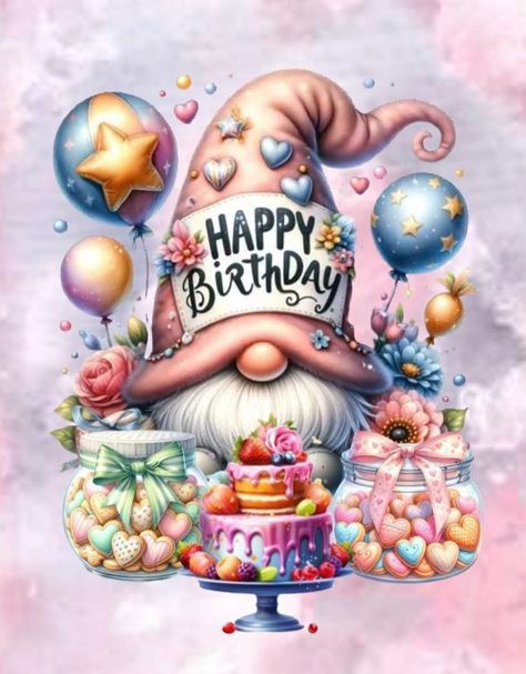 Gnome Happy Birthday, Gnome Birthday Wishes, Birthday Gnomes, Happy Birthday Mom From Daughter, Birthday Gnome, Gnome Birthday, Happy Birthday Wishes Pics, Happy Birthday Wishes Messages, Birthday Wishes Pics