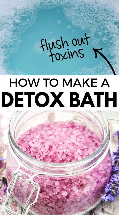 DIY Detox Bath - to relax and unwind - Love and Marriage Detoxing Bath Soak, Bath Ideas Relaxing Diy Spa, Detox Bath For Sickness, Epsom Salt Bath Benefits, Relaxing Bath Ideas, Diy Detox Tea, Foot Detox Soak, Lymph Detox, Natural Detox Cleanse