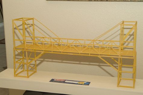 spaghetti bridge | STEM spaghetti bridges | Pinterest Spaghetti Bridge Project, Pasta Bridge, Spaghetti Bridge, Structural Model, Bridge Structure, Bridge Model, Truss Bridge, Best Pasta, Architecture Model Making