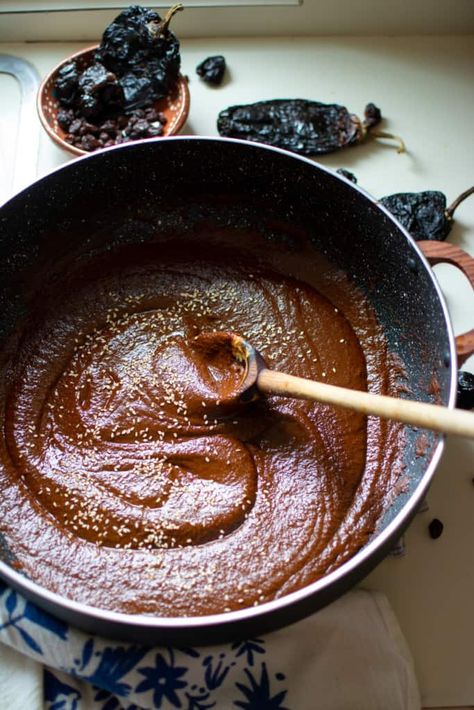 How To Make Mole Poblano From Scratch Poblano Sauce, Mole Recipe, Mole Poblano, Mole Sauce, The More The Merrier, Marinade Sauce, Andouille Sausage, Homemade Sauce, Vegetarian Food