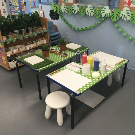 Creative area (dough & paint) - animals Painting Area Eyfs, Creative Area Eyfs Ideas, Creative Area Eyfs, Playdough Area, Paint Area, Walker Learning, Year 1 Classroom, Painting Area, Paint Animals