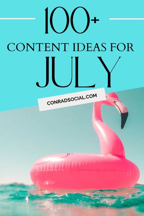 100+ content ideas for the month of July Tiktoks Videos, Social Media Content Ideas, Social Media Posting Schedule, Social Media Content Calendar, Social Media Management Tools, Content Calendar, National Days, Social Media Success, Social Media Schedule