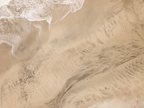 Abstract Background: Aerial View To Sand Beach And River Flowing | Stocksy United Sand Background, Sand Texture, River Flowing, Earth View, Sand Textures, Ipad Background, Sea Waves, Beige Background, Us Images