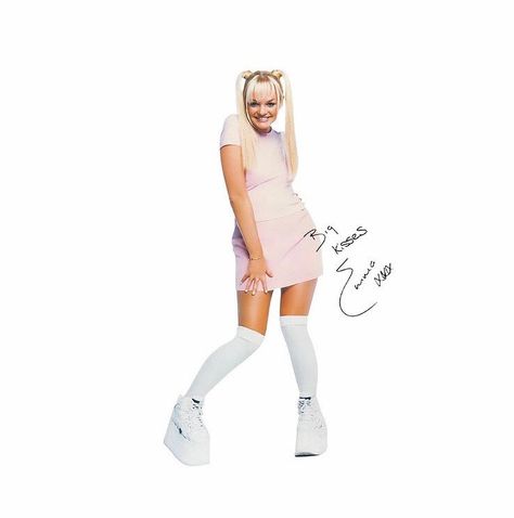 Emma Spice Girl, Spice Girls Fancy Dress, Baby Spice Outfits, Baby Spice Costume, Spice Girls Outfits, Spice Girls Costumes, Angel Halloween Costumes, Baby Spice, 90s Costume