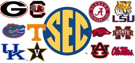 2015 College Football Preview: The SEC | hubpages Basketball Schedule, Southeastern Conference, Sec Football, Basketball Tournament, Football Teams, Championship Game, University Of Tennessee, Football Logo, University Of Florida