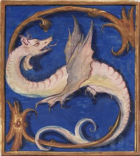 Medieval Dragon Illustration, Medieval Art Illustration, Medieval Dragons, Dragon Medieval, Dragon Blue, Medieval Dragon, Medieval Artwork, Illustrated Manuscript, Medieval Books