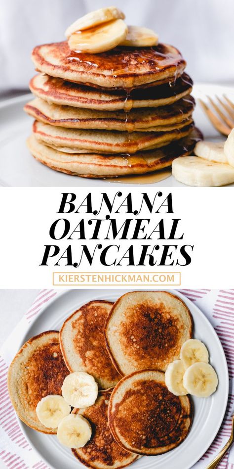 Cue Jack Johnson! These banana oatmeal pancakes are the perfect breakfast for one, or multiply the recipe to make for a crowd. #pancakes #pancakerecipe #bananapancakes #breakfastrecipes #breakfastideas #singleserving #oneserving Creamy Baked Mac And Cheese Recipe, Single Serve Breakfast, Breakfast For One, Oatmeal Pancakes Recipe, Blender Pancakes, Banana Oatmeal Pancakes, Baked Mac And Cheese Recipe, Fresh Breakfast, Favorite Breakfast Recipes