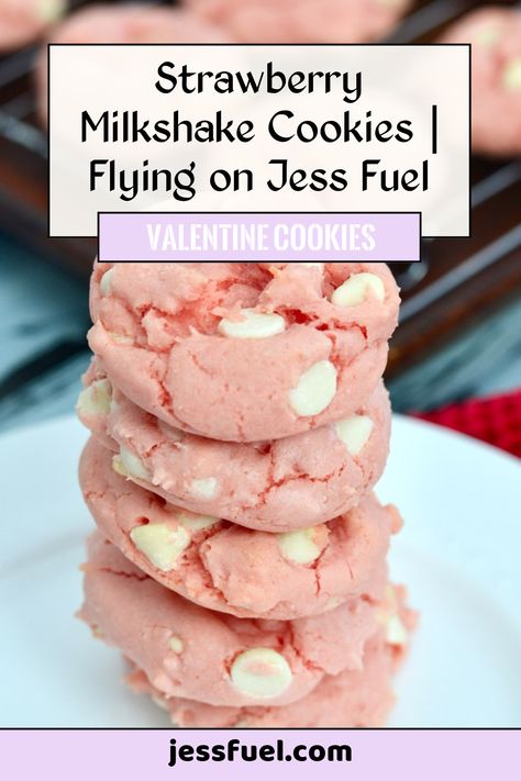 These Strawberry Milkshake Cookies are easy to make thanks to a secret shortcut: strawberry cake mix. They're cute for Valentine's Day or any pink party! Strawberry Milkshake Cookies, Milkshake Cookies, Strawberry Cake Mix, Strawberry Milkshake, Valentine Cookies, Pink Party, Pink Parties, Cookies Recipes, Strawberry Cake