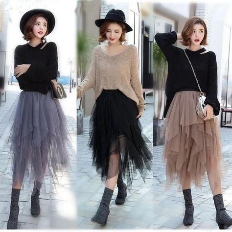 Tulle Skirt Outfits Casual, Tutu Skirt Outfit, Tulle Skirts Outfit, Tutu Skirt Women, Tule Rok, Stile Casual Chic, Tulle Skirt Black, Pencil Skirt Outfits, Tulle Tutu Skirt