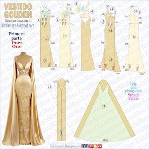 Sleeves Pattern For Gown, Mermaid Dress Pattern, Gown Making, Wedding Dress Sewing Patterns, Projek Menjahit, Evening Dress Patterns, Corset Sewing Pattern, Barbie Sewing Patterns, Dress Sewing Tutorials