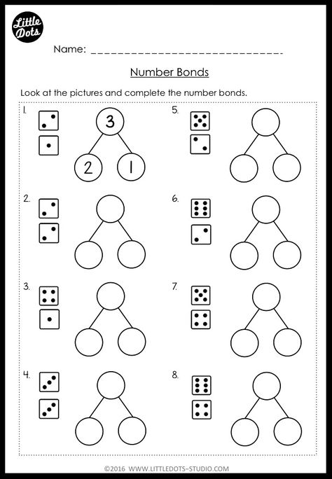 Kindergarten Math Number Bond Worksheets and Activities Number Bonds Kindergarten, Number Bond Activities, Number Bonds Worksheets, Number Bonds To 10, Number Worksheets Kindergarten, Number Bond, Activities Printable, Number Bonds, Free Kindergarten Worksheets