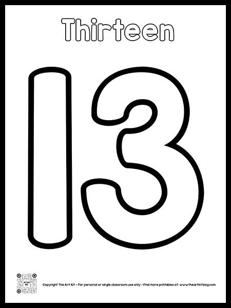 Numbers To Color Free Printables, Number 13 Preschool Activities, Number 13 Crafts Preschool, Number 13 Activities, Number 13 Worksheet For Preschool, 13 Number Design, 11 Number Design, Number 13 Worksheet, Colorful Numbers