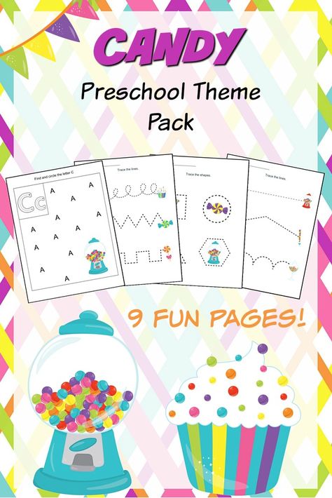 Candy Fun Pages for Preschoolers #preschool #homeschool #homeschooling #printable #candy Preschool Freebies, Movement Preschool, Preschool Counting, Teaching Themes, Welcome To School, Preschool Homeschool, Montessori Ideas, Preschool Literacy, Candy Theme