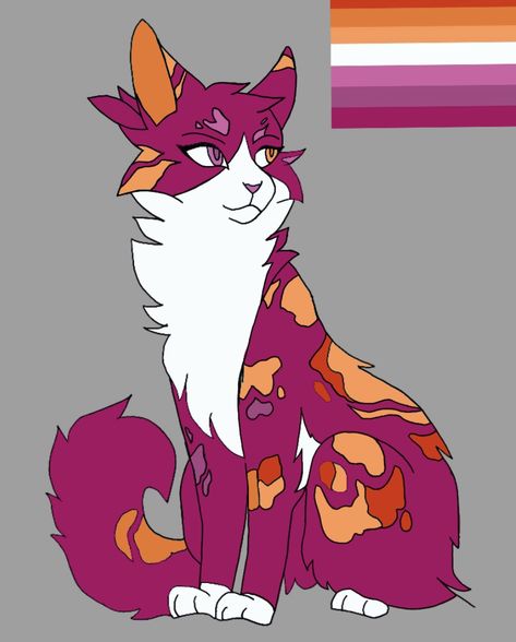 Lesbian Warrior Cats, Lgbtq Animals, Pride Animals, Lgbtq Icons, Lgbtq Funny, Pride Stuff, Cat Oc, Lgbtq Stuff, Pride Art