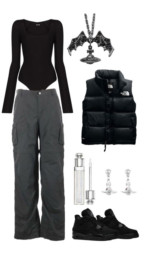 🖤. #bodysuits #outfitinspo #fitsporation #fitinspo #parachutepants #cargopants #viviennwestwood #necklace #fits #jordan4 #blackcatjumpman4s #jumpman4s Cargo With Bodysuit, Cargo Bodysuit Outfit, Cargos And Bodysuit Outfit, Parachute Pants And Bodysuit Outfit, Parachute Pants With Bodysuit, Jordans 4 Outfit Women, Bodysuit With Cargo Pants, Bodysuit And Cargo Pants, 4s Outfit Women