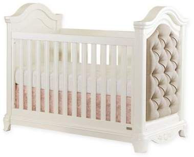 Bassettbaby® PREMIER Addison 3-in-1 Upholstered Crib in Pearl White Upholstered Crib, Baby Cribs Convertible, Nursery Furniture Collections, Arched Headboard, Bassett Furniture, Baby Cot, Baby Nursery Furniture, Convertible Crib, Baby Bedroom