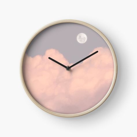 Get my art printed on awesome products. Support me at Redbubble #RBandME: https://www.redbubble.com/i/clock/Full-Moon-Sky-Aesthetic-by-trajeado14/63348182.1X49C?asc=u Moon Sky Aesthetic, Aesthetic Wall Clock, Moon Clock, Aesthetic Clock, Aesthetic Wall, Rose Painting, Metal Hand, Quartz Clock, Clock Design