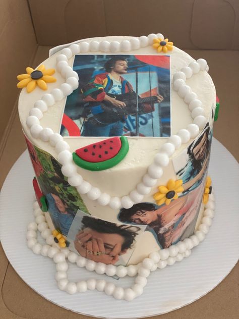 Harry Styles Party Ideas, Harry Styles Birthday Cake, Birthday Cake Photoshoot, Harry Styles Cake, One Direction Birthday, One Direction Cakes, Harry Styles Birthday, Cake Photoshoot, Harry Birthday