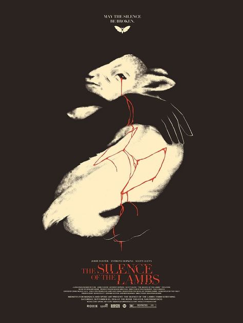 It's my first time to see this "The Silence of the Lambs" poster. It's more closely to describe the meaning of the movie name. Silence Art, Posters Decor, The Silence Of The Lambs, Movie Posters For Sale, Movie Synopsis, Silence Of The Lambs, Spoke Art, Gig Poster, I Love Cinema