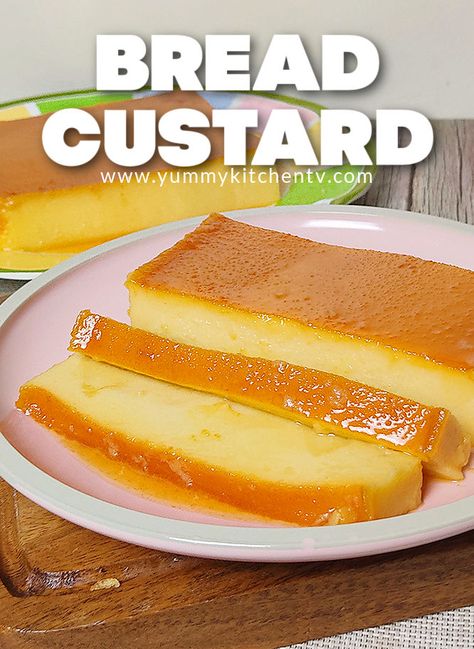 Custard Bread Recipe, Flan Bread Pudding, Flavored Custard Recipe, Bread Custard Recipe, Custard Bread Pudding Recipe Easy Simple, Bread Flan Recipe, Bread Custard Pudding, Easy Baked Custard Recipe, Rice Custard Pudding Recipe