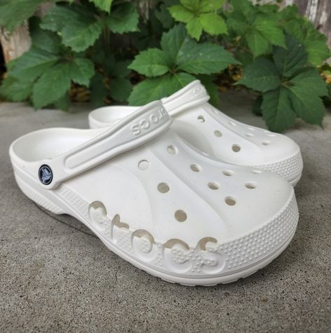 CROCS BAYA Clogs Slip On M6/W8 White Crocs Baya, White Crocs, Crocs Fashion, Women's Crocs, Crocs Shoes, Slipper Shoes, Mule Clogs, Mules Shoes, Clogs