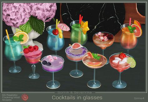 Sims 4 Game Packs, Sims 4 Restaurant, Bar Cocktails, Sims 4 Kitchen, Black And White Wedding Theme, Sims 4 Tsr, Sims 4 Cas Mods, Fruit Icons, Sims 4 Expansions