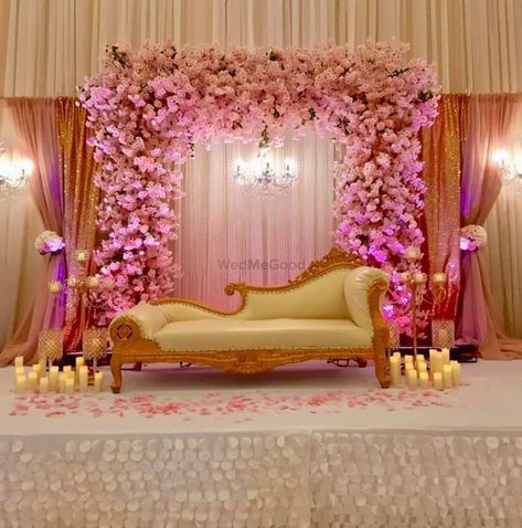 Photo From Pink Theme - By Exodus Events Pink Stage Decorations, Wedding Reception Background, Indian Wedding Decorations Receptions, Engagement Stage Decoration, Engagement Decoration, Reception Stage, Reception Stage Decor, Simple Stage Decorations, Wedding Stage Backdrop