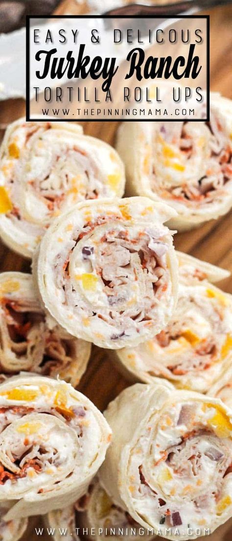 Ranch Tortilla Roll Ups, Ranch Roll Ups, Jalapeno Recipes Appetizers, Friendsgiving Recipes Appetizers, Cooking Scallops, Fingerfood Recipes, Pilsbury Recipes, Turkey Roll, Turkey Roll Ups