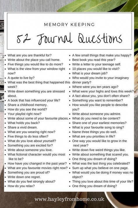 52 Journaling Ideas for Memory Keeping – Scrap Booking #JustRandom Crafts Table, Journal Questions, Stephen Covey, Writing Therapy, Vie Motivation, Writing Challenge, Journal Writing Prompts, Letter To Yourself, Memory Keeping