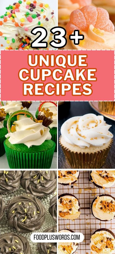 Check out 25 easy Cupcake Recipes for homemade baking. Perfect for beginners and experts alike, these recipes cover everything from classic Vanilla to festive Christmas treats. Unleash your baking creativity with unique flavors and simple instructions. Transform your kitchen into a cupcake haven with these simple, tasty ideas. Cupcake Recipes Filled, Christmas Flavored Cupcakes, Weird Cupcakes, Unique Cupcake Ideas, Starburst Cupcakes, Impressive Cupcakes, Unusual Cupcakes, Gourmet Cupcakes Flavors, Creative Cupcakes Ideas