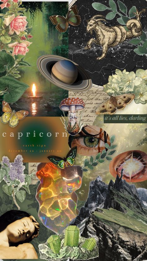 #capricorn #horoscope #zodiac #zodiacsign #zodiacsigns #earth #earthsign #wallpaper #vintage #vintageaesthetic #capricornaesthetic #aesthetic #green #greenaesthetic Capricorn Aesthetic, Capricorn Horoscope, Aesthetic Green, Earth Signs, Wallpaper Vintage, Green Aesthetic, Vintage Aesthetic, Cool Wallpaper, Zodiac Signs