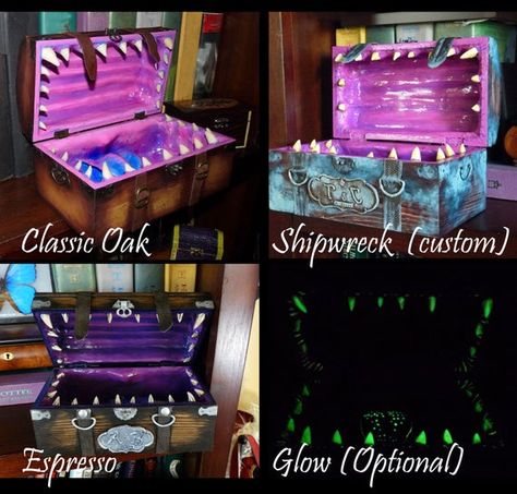 Mimic Chest, Upcycle Jewelry Box, Dnd Diy, Monogram Plates, Cherry Stain, Color Dust, Furniture Scratches, Dice Box, Palm Beach Fl