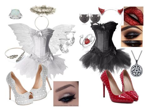 Angels Vs Devils Party, Angel Vs Devil, Devil Outfit, Stained Lips, Angel Party, Devil Angel, Prom Outfit, Prom Inspo, Angel Devil