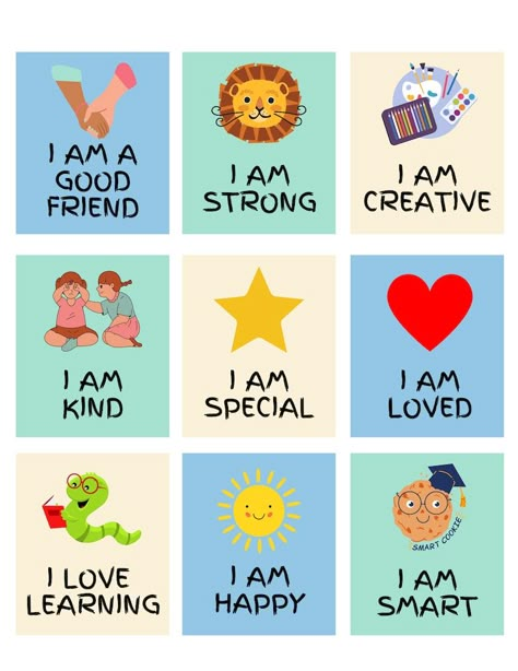 Preschool Positive Affirmations, Daily Affirmations For Kindergarten, Daily Affirmations For Preschoolers, Preschool Affirmations Printable, Affirmations For Kindergarten, Kids Affirmations Free Printable, Kindergarten Affirmations, Affirmations For Preschoolers, Preschool Affirmations