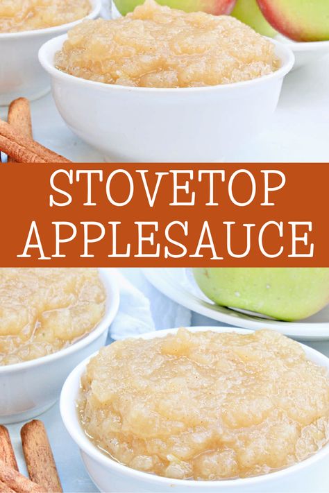 Stovetop Applesauce ~ A quick and easy homemade applesauce made with a few simple ingredients and packed with fresh apple flavor! Applesauce Recipes Stovetop, Stovetop Applesauce, Easy Apple Sauce, Apples For Applesauce, Easy Homemade Applesauce, Homemade Applesauce Recipes, How To Make Applesauce, Apple Recipes Easy, Apple Sauce Recipes