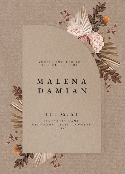 Card Template Aesthetic, Engagement Card Design, Card Aesthetic, Online Invitation Card, Engagement Invitation Cards, Engagement Invitation Template, Wedding Card Frames, Invitation Card Birthday, Floral Invitations Template