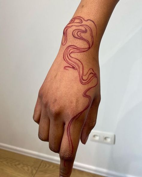 Stéphanie Agua-Buxò on Instagram: "The flow of life, red sleeve in progress, her beautiful skin is perfect for this red ink #redink #redtattoo #sleeve #tattooart #bodyart #vibes #linework #abstractart #abstracttattoo" Red Tattoo Ideas, Red Tattoo, Crimson Red, Bold And Beautiful, Tattoo Design, Tattoo Ideas, Tattoos, Red, Design