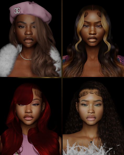 Skylar, Maura, Jayla, Vera | Patreon Sims 4 Urban Family, Sims Skins, Premade Sims, Skin Overlay, Cc Eyes, Sims Download, Sims 4 Cc Eyes, Sims 4 Skin, The Sims 4 Skin