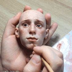 Learn How To Sculpt Faces In Polymer Clay - Bored Art Michael Zajkov, Unusual People, Polymer Clay Kunst, Sculpting Tutorials, Sculpted Doll, Polymer Clay Figures, Polymer Clay Sculptures, Clay Faces, Polymer Clay Diy