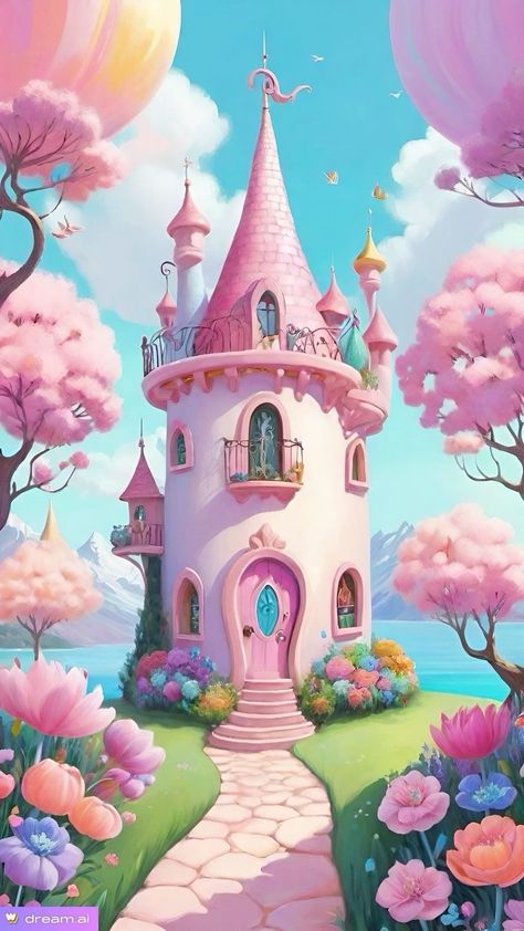 Princess Castle Background, Candy Castle, Castle Background, Castle Painting, Write A Story, Pink Castle, Cute Backgrounds For Phones, Hidden Treasure, Beautiful Wallpapers Backgrounds