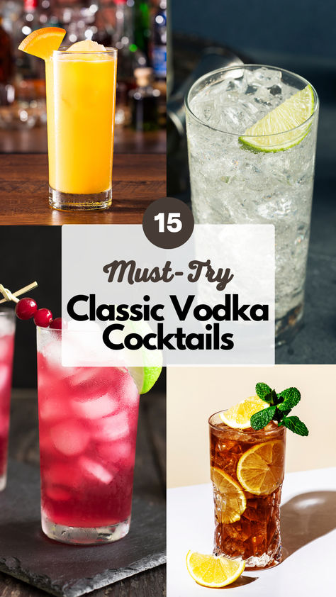 Classic Vodka Cocktails Vodka Based Cocktails Recipes, Iconic Recipes, Vodka Based Cocktails, Classic Vodka Cocktails, Vodka Cocktails Recipes, Cocktails To Try, Cocktails Recipes, Candied Lemons, Vodka Cocktails